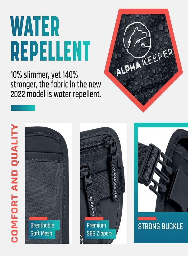 Alpha Keeper حزام ألفا كيبر المخفي للسفر - محفظة خصر وحامل جواز سفر مزود بتقنية حجب الترددات اللاسلكية (RFID) للنساء والرجال، حقيبة أمان رفيعة مضادة للسرقة - Image 3